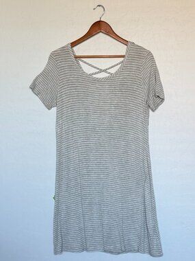 Summer Spring flowy Crisscrossed Back with Stripes  Stretchy Y2K Bohemian Dress